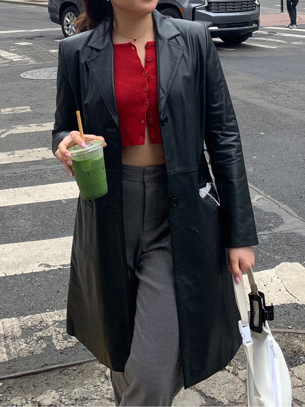 Vintage Genuine Leather Long Coat